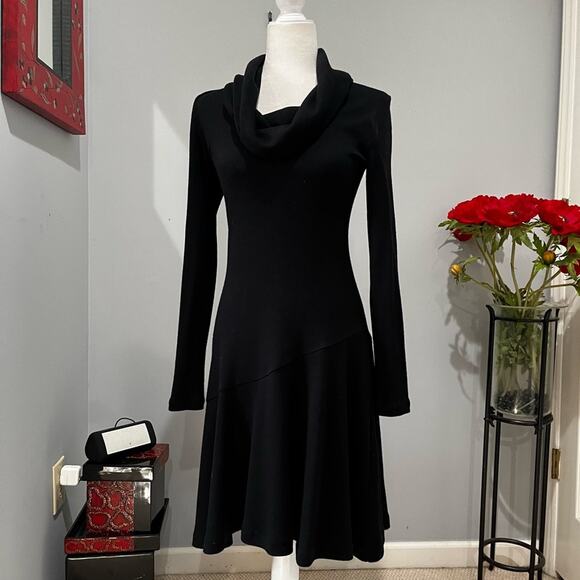 NEW Banana Republic Wool Classic Fit Flare Midi Cowl Neck Sweater Dress XS NWOT - Picture 2 of 16